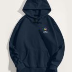 Ανδρικό Μπλε Φούτερ με Κουκούλα & Εκτύπωση στο Στήθος