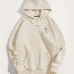 Ανδρικό Εκρού Φούτερ με Κουκούλα & Εκτύπωση στο Στήθος