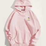 Ανδρικό Ροζ Φούτερ με Κουκούλα & Εκτύπωση στο Στήθος