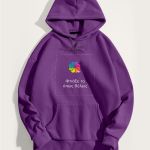 Ανδρικό Μωβ Φούτερ με Κουκούλα & Εκτύπωση Σχεδίου