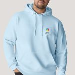 Ανδρικό Γαλάζιο Φούτερ με Κουκούλα & Εκτύπωση στην Πλάτη