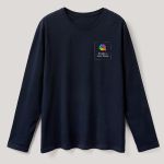Sol's Imperial Μακρυμάνικο Μπλε T-Shirt με Εκτύπωση στο Στήθος