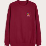 Ανδρικό Φούτερ σε Μπορντώ Χρώμα με Εκτύπωση στο Στήθος