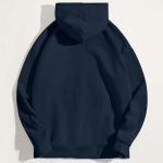 Ανδρικό Μπλε Φούτερ με Κουκούλα & Εκτύπωση στο Στήθος