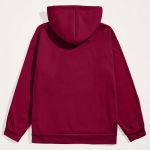 Ανδρικό Μπορντώ Φούτερ με Κουκούλα & Εκτύπωση στο Στήθος