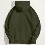 Ανδρικό Χακί Γκρι Φούτερ με Κουκούλα & Εκτύπωση Σχεδίου