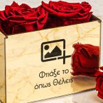 Κόκκινα Τριαντάφυλλα σε Κουτί από Plexiglass με Εκτύπωση