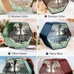 Κουτί Ευχών για Βάφτιση με Σχήμα Εξάγωνο και Όνομα Παιδιού