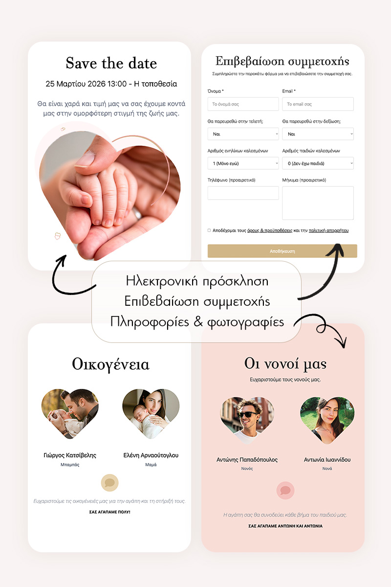 Ιστοσελίδα Βάπτισης με Δωρεάν Ηλεκτρονικό Προσκλητήριο