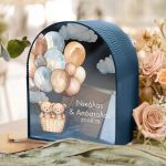 Ξύλινο Κουτί Ευχών για Βάφτιση με Εξατομικευμένα Ονόματα