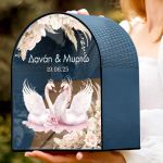 Ξύλινο Κουτί Ευχών με Όνομα για Βάπτιση σε Σχήμα Καμάρα