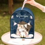 Premium Κουτί Ευχών για Βάπτιση με Όνομα και Ημερομηνία