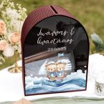 Κουτί Ευχών για Βάφτιση σε Σχήμα Καμάρα με Όνομα παιδιού