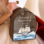 Κουτί Ευχών για Βάφτιση σε Σχήμα Καμάρα με Όνομα παιδιού