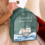 Κουτί Ευχών για Βάφτιση σε Σχήμα Καμάρα με Όνομα παιδιού