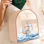 Κουτί Ευχών για Βάπτιση με Σχήμα Καμάρα με Όνομα Παιδιού