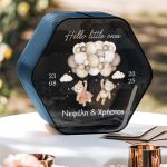 Premium Κουτί με Όνομα για Ευχές Βάπτισης με Σχήμα Εξάγωνο