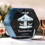 Κουτί Βάπτισης για Ευχές με Όνομα και Σχήμα Εξάγωνο