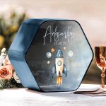 Ξύλινο Κουτί Ευχών με Όνομα και Σχήμα Εξάγωνο για Βάπτιση