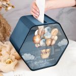 Κουτί Βάφτισης με Ευχές σε Σχήμα Εξάγωνο και Όνομα Παιδιού