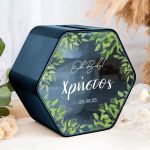 Προσωποποιημένο Κουτί Ευχών Βάπτισης σε Σχήμα Εξάγωνο