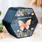 Κουτί Ευχών Βάπτισης Premium με Ονόμα & Εξάγωνο Σχήμα