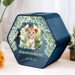 Κουτί Βάπτισης για Ευχές με Όνομα σε Σχήμα Εξάγωνο