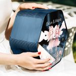 Κουτί Βάπτισης για Ευχές με Εξάγωνο Design και Όνομα