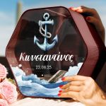 Premium Κουτί Βάπτισης για Ευχές με Σχήμα Εξάγωνο