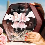 Κουτί Βάπτισης για Ευχές με Εξάγωνο Design και Όνομα