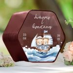 Κουτί Ευχών Προσωποποιημένο για Βάφτιση με Σχήμα Εξάγωνο