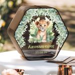 Κουτί Βάπτισης για Ευχές με Όνομα σε Σχήμα Εξάγωνο