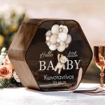 Premium Κουτί Ευχών για Βάφτιση με Όνομα και Σχήμα Εξάγωνο