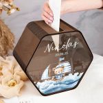 Προσωποποιημένο Κουτί Ευχών Βάφτισης σε Σχήμα Εξάγωνο