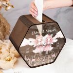 Κουτί Βάπτισης για Ευχές με Εξάγωνο Design και Όνομα