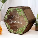 Προσωποποιημένο Κουτί Ευχών Βάπτισης σε Σχήμα Εξάγωνο