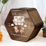 Premium Κουτί με Όνομα για Ευχές Βάπτισης με Σχήμα Εξάγωνο