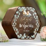 Premium Κουτί Ευχών σε Σχήμα Εξάγωνο για Βάπτιση με Όνομα