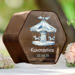 Κουτί Βάπτισης για Ευχές με Όνομα και Σχήμα Εξάγωνο