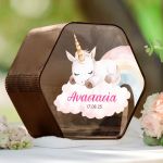 Premium Κουτί Βάπτισης Για Ευχές Με Όνομα & Εξάγωνο Design
