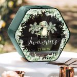 Ξύλινο Κουτί Ευχών σε Σχήμα Εξάγωνο για Βάπτιση με Όνομα