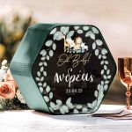 Premium Κουτί Ευχών σε Σχήμα Εξάγωνο για Βάπτιση με Όνομα