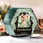 Κουτί Βάπτισης για Ευχές με Όνομα σε Σχήμα Εξάγωνο