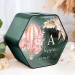 Premium Κουτί Ευχών Βάπτισης Με Όνομα & Εξάγωνο Σχήμα