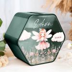 Κουτί Ευχών με Εξάγωνο Σχήμα για Βάπτιση Με Όνομα & Ημερομηνία