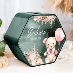 Ξύλινο Κουτί Βάπτισης Για Ευχές Με Όνομα & Προσωποποίηση