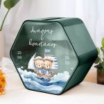 Κουτί Ευχών Προσωποποιημένο για Βάφτιση με Σχήμα Εξάγωνο