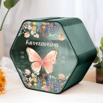 Κουτί Ευχών Βάπτισης Premium με Ονόμα & Εξάγωνο Σχήμα