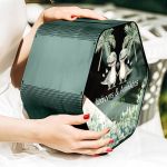 Κουτί Ευχών για Βάφτιση με Σχήμα Εξάγωνο και Όνομα Παιδιού