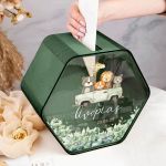 Premium Ξύλινο Κουτί Ευχών σε Εξάγωνο Σχήμα με Όνομα